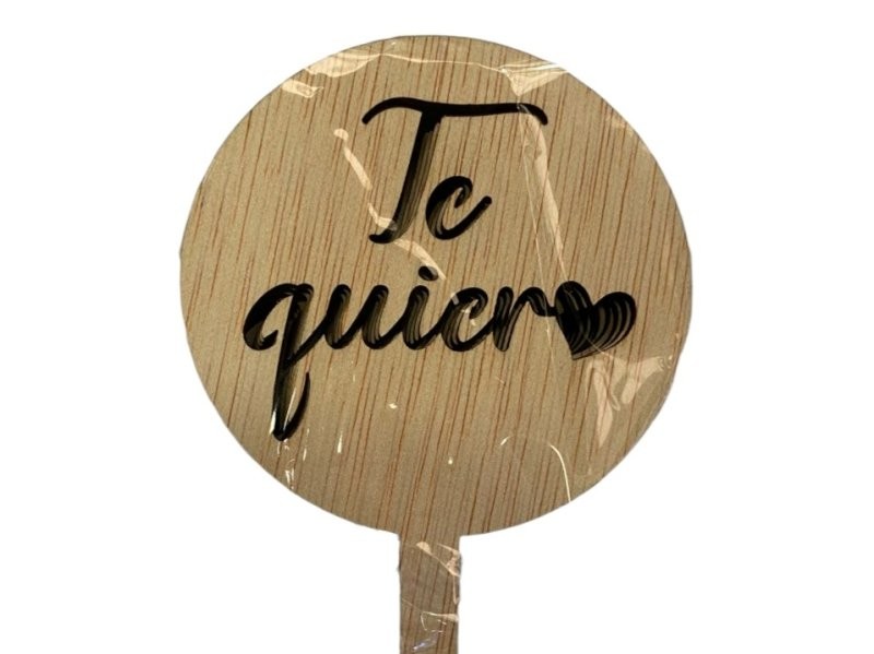 PICK TE QUIERO h25cm FUSTA 10u