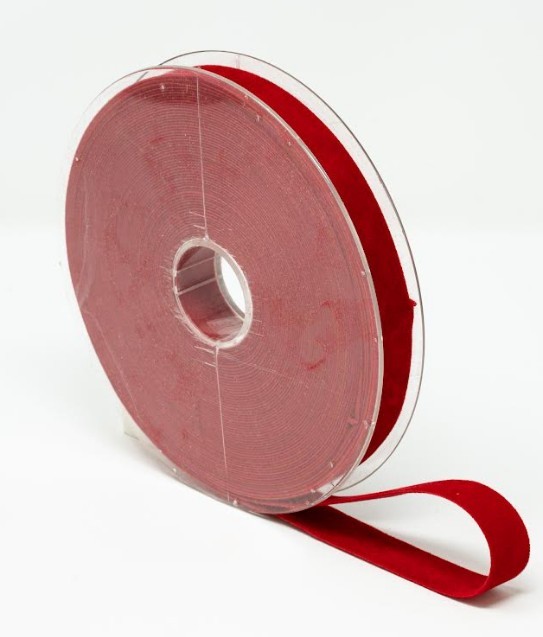 CINTA VELLUT VERMELL  15mmX15m