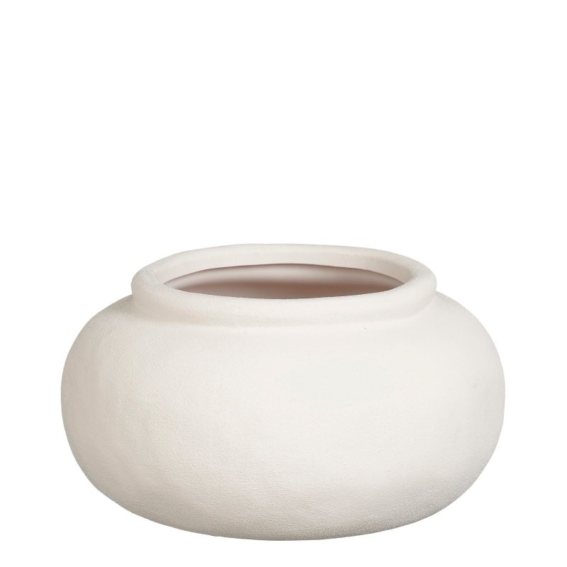 CERAMICA BASE RODONA D24xH13cm BLANC TRENCAT
