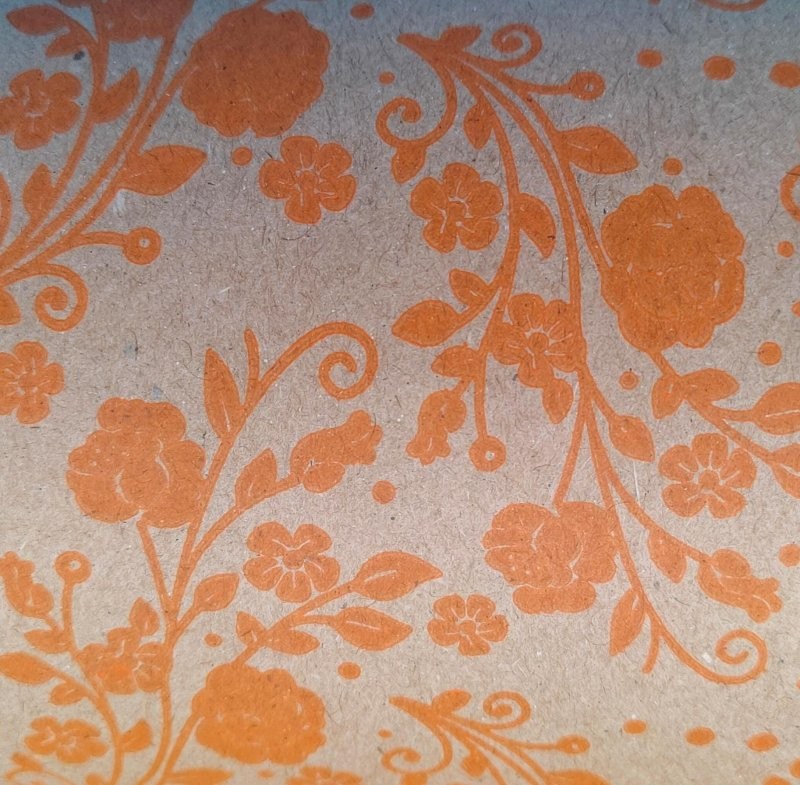 BOBINA PAPER KRAFT FLOR TARONJA 62cm x100m