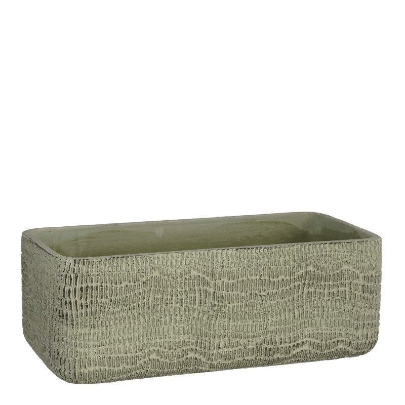 CERAMICA RECTANGULAR SIRI VERD L28xW14xH10cm