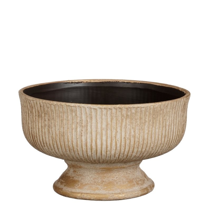 BOL REINA CON PIE D25,5xH15,5cm BEIGE