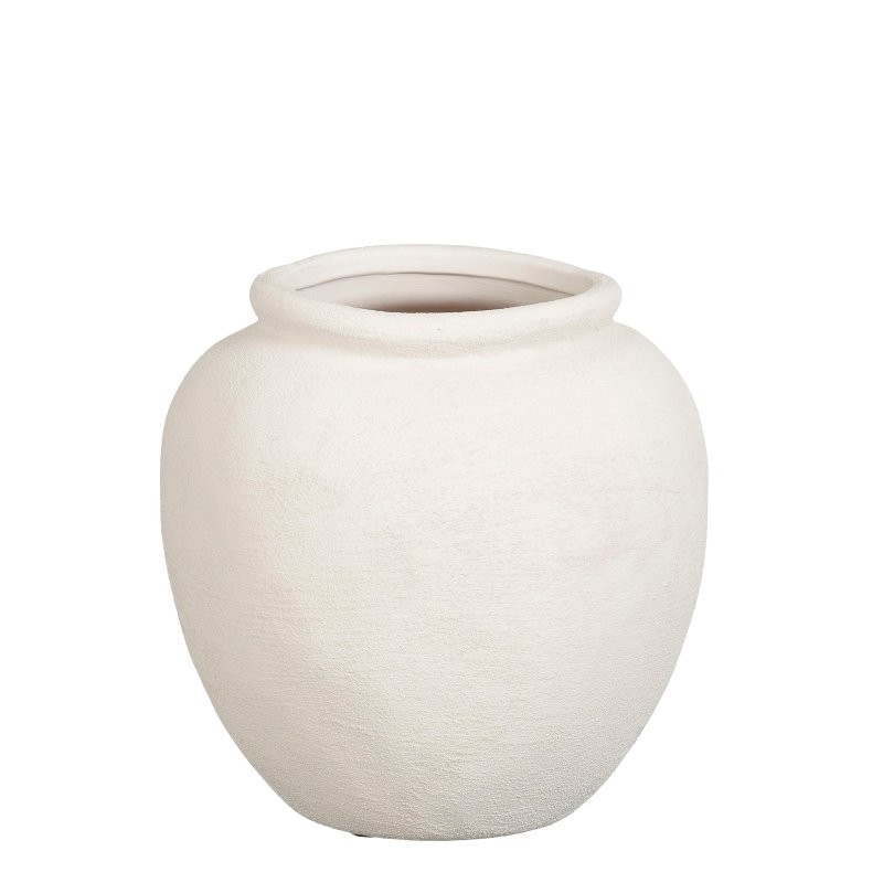 CERAMICA GERRO D17xH16,5cm BLANC TRENCAT