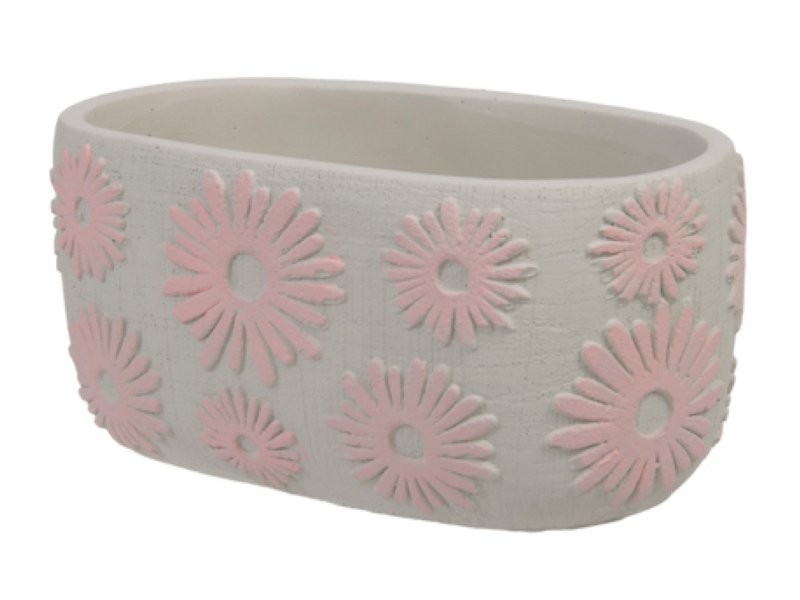 CERAMICA OVAL FLORS ROSES 20x11.5x10 cm