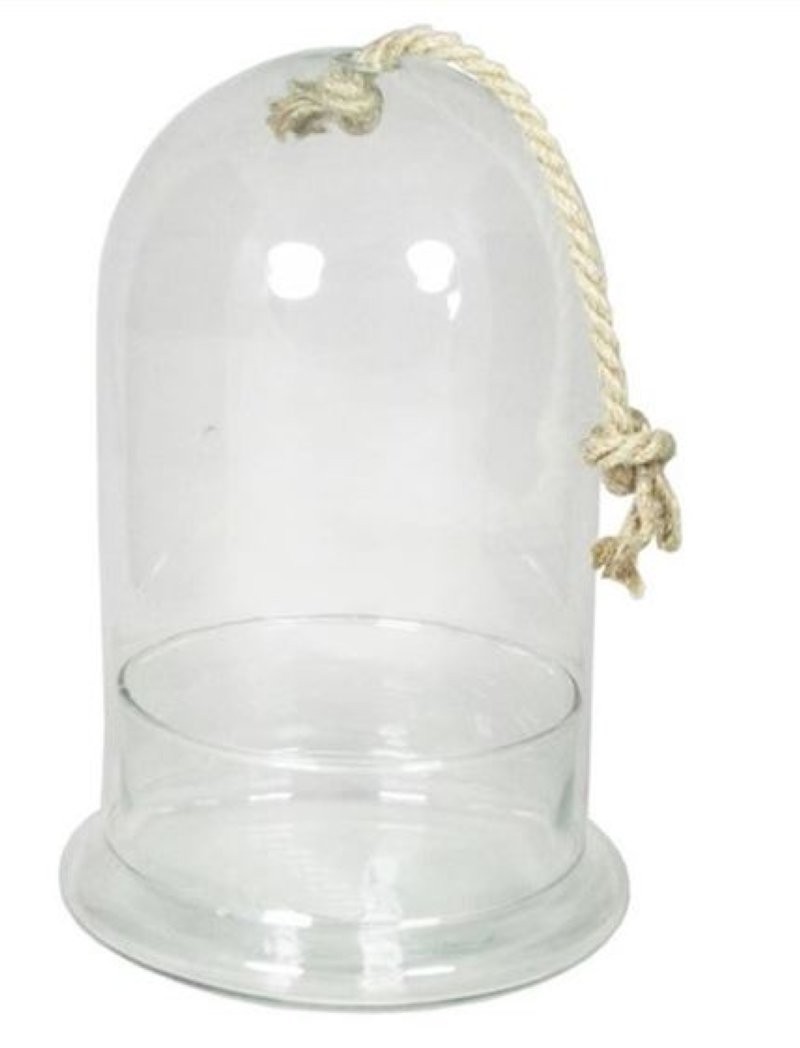 VIDRE CUPULA AMB CORDA D18x28,5cm