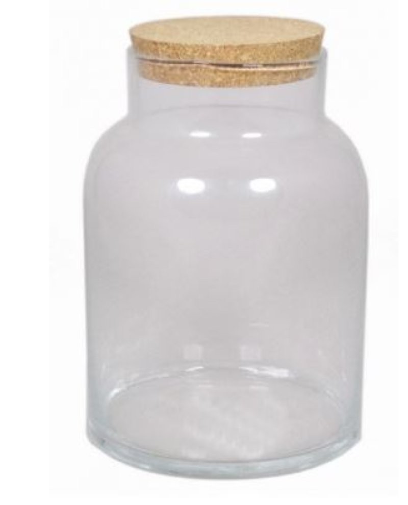 VIDRE GERRA LLET AMB TAP SURO D12/18 H27CM