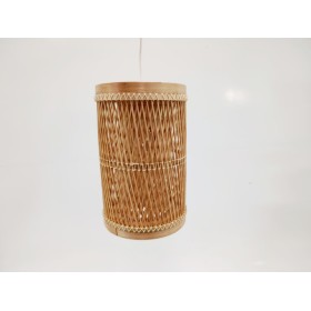 LAMPARA SOSTRE CILINDRICA BAMBU D15,5xH24cm