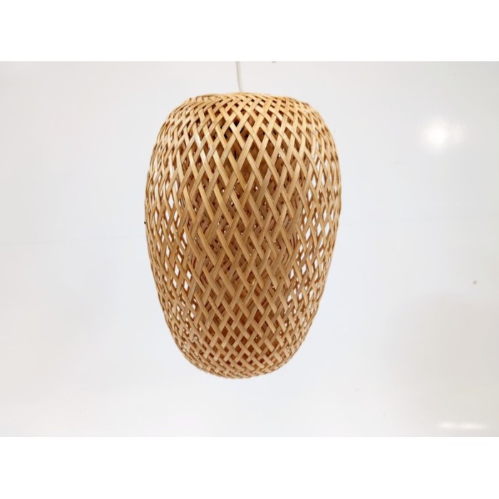 LAMPARA SOSTRE OVAL BAMBU D20xH33cm