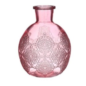 VIDRE AMPOLLA BOLOGNA rosa clar H17 D13cm