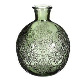 VIDRE AMPOLLA BOLOGNA h.12 Ø9,5 cm VERD FOSC