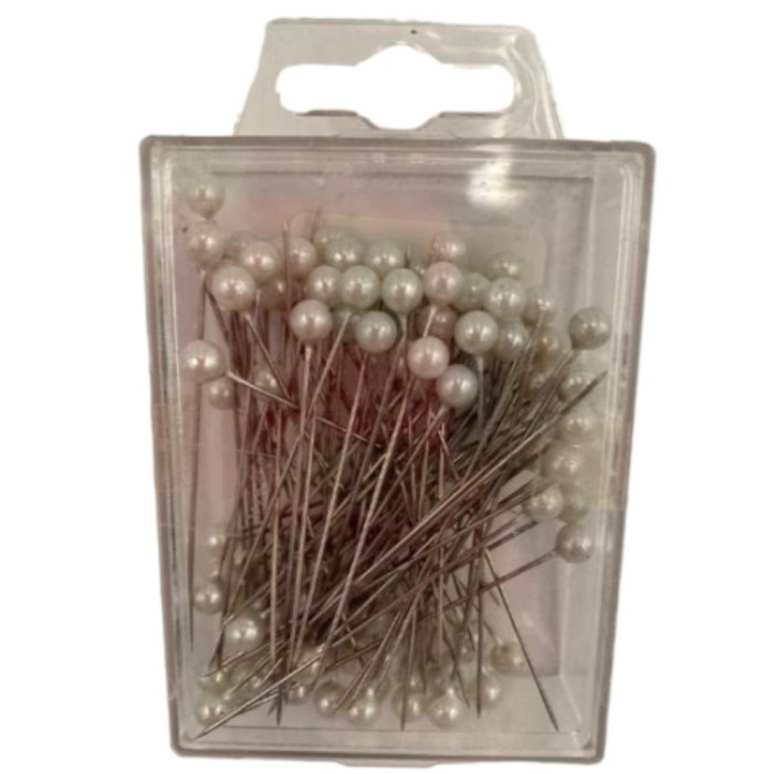 AGULLES CAP PERLAT D6mm X 65mm 100U BLANC CAIXA