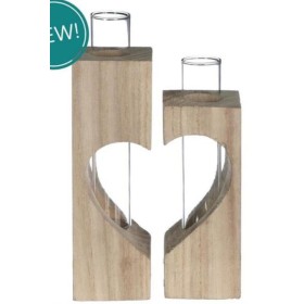 BASE FUSTA COR AMB PROVETA SET 2 H 14,5 L4 W4 CM