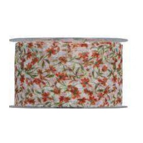 CINTA LINO FLORAL  VERMELL 70mmx25m