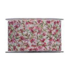 CINTA LINO FLORAL  ROSA 70mmx25m