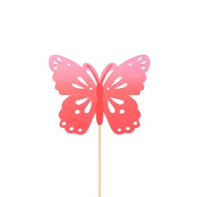 PICK PAPALLONA FUSTA 8cm VERMELLA 50cm 25UNI