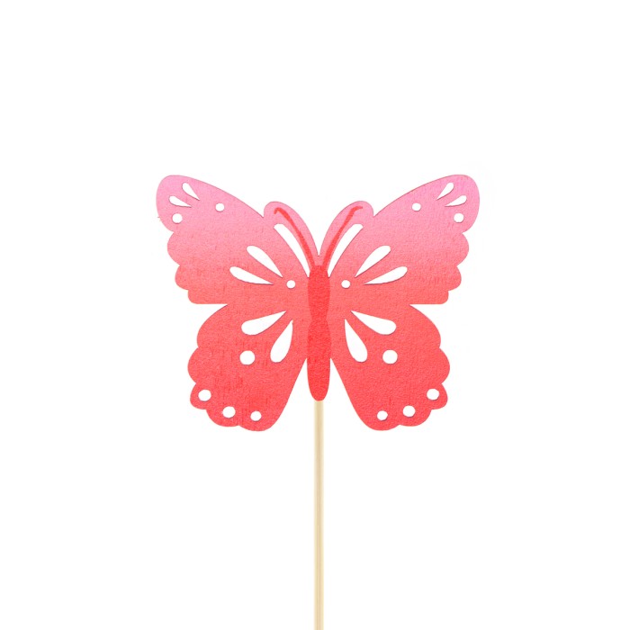 PICK PAPALLONA FUSTA 8cm VERMELLA 50cm 25UNI