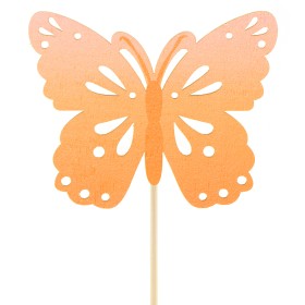 PICK PAPALLONA FUSTA 8cm TARONJA 50cm 25UNI