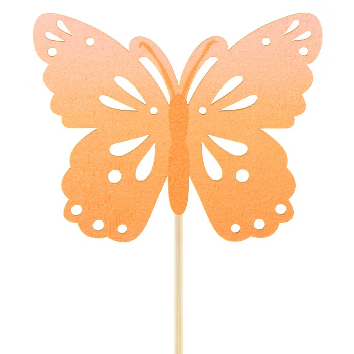 PICK PAPALLONA FUSTA 8cm TARONJA 50cm 25UNI