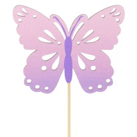 PICK PAPALLONA FUSTA 8cm LILA 50cm 25UNI