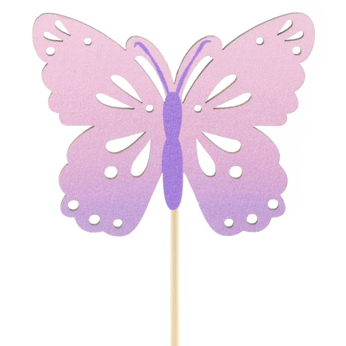 PICK PAPALLONA FUSTA 8cm LILA 50cm 25UNI