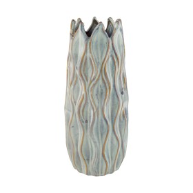 GERRO RELLEU CERAMICA 14x14x33cm BLANC TRENCAT