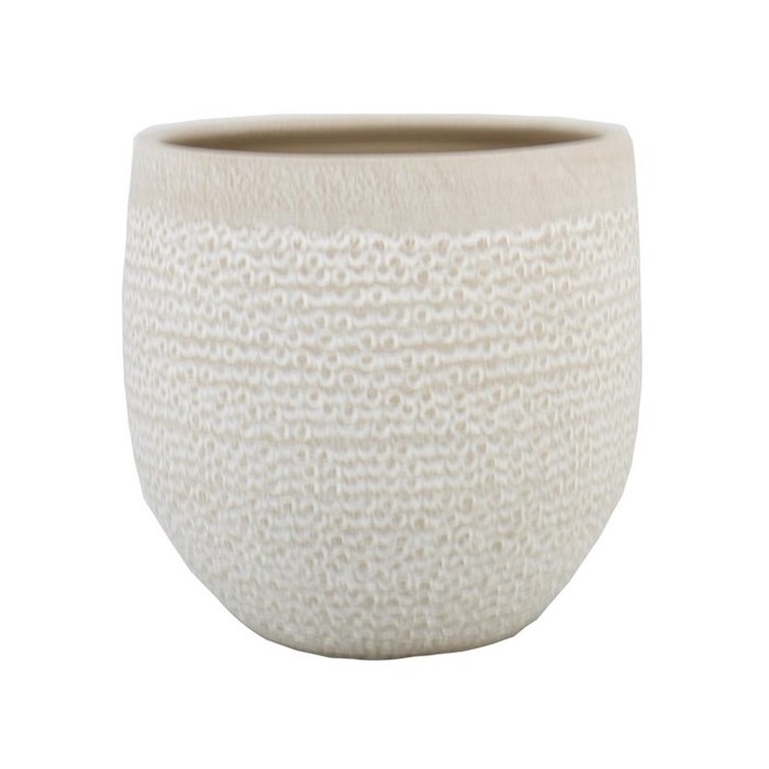 CERAMICA POT HORTA D15 H13cm BEIG