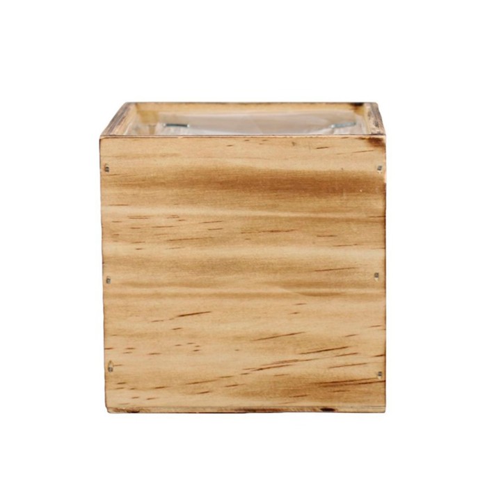 CAIXA FUSTA QUADRADA 10x10x10cm PATINADA