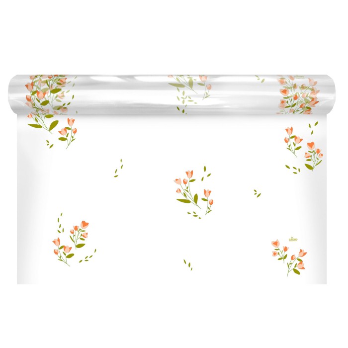 BOBINA TRANSP MINI FLORETES CORAL 0,70x50mt