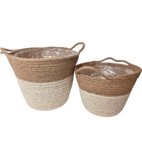 TEST RODO BL/NATURAL YUTE SET2 D15xH19cm/D12xH15cm