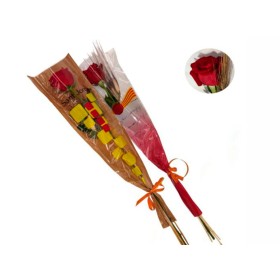 FLOR, SANT JORDI nr. 70, 1 Rosa 70cm. +3 espigues