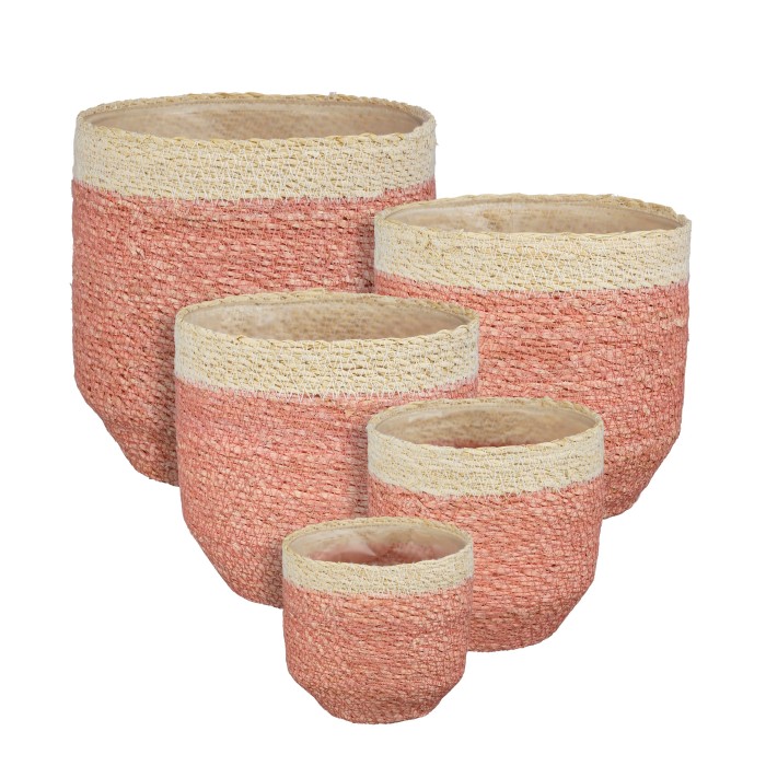 CISTELLS  DAIN ROSA SET 5 H12 D12-H20 D20