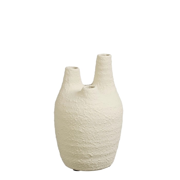 CERAMICA GERRO 3 FLORS BLANC TRENCAT h18xd11cm