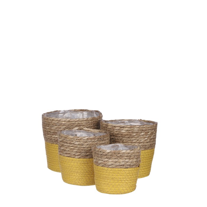 CISTELL RODO RACHEL BASE GROGA  SET 4 H18xD18cm 