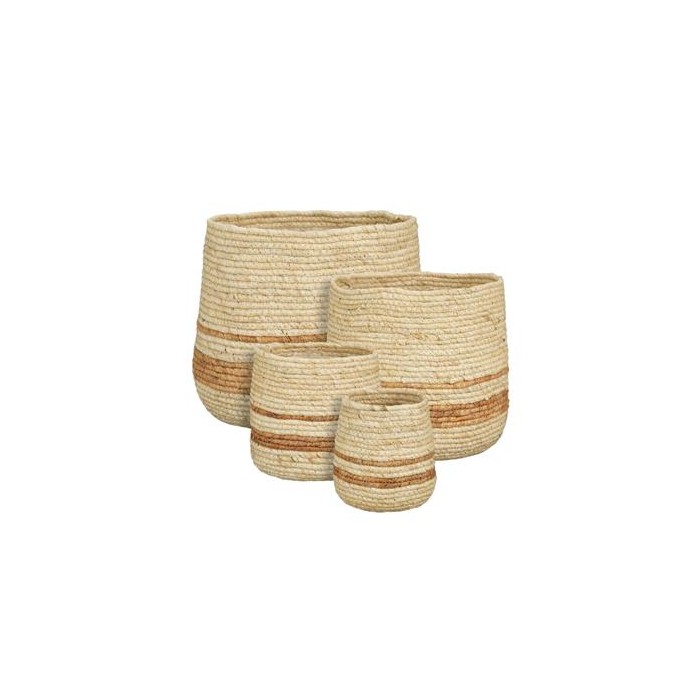 CISTELLA BASE RATLLA MARRÓ D23XH25cm L