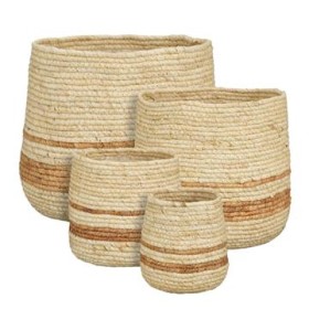 CISTELLA BASE RATLLA MARRÓ D28XH30cm XL