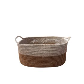 TEST OVAL YUTE BLANC I NATURAL 35x25x16,5cm