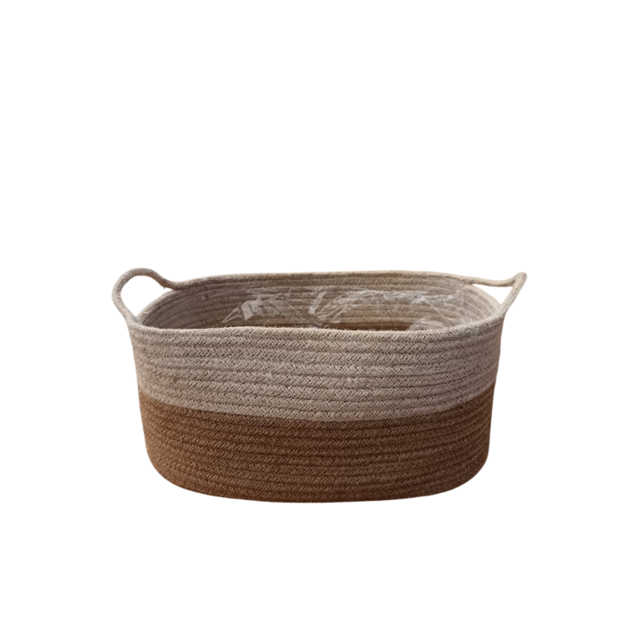 TEST OVAL YUTE BLANC I NATURAL 35x25x16,5cm