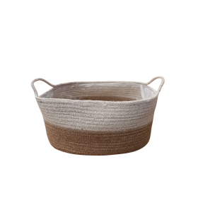 TEST OVAL YUTE BLANC I NATURAL 31x21x16cm