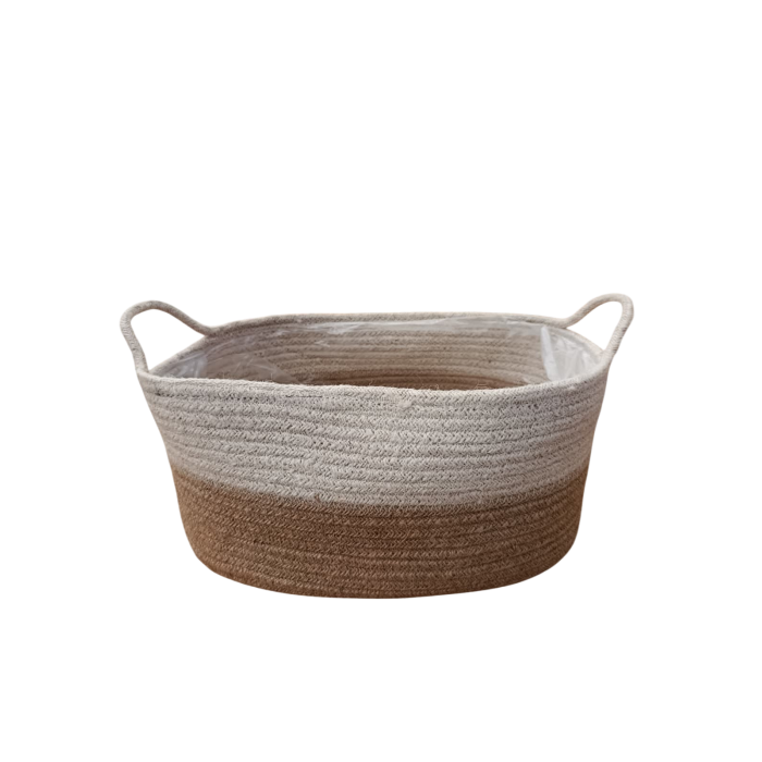 TEST OVAL YUTE BLANC I NATURAL 31x21x16cm
