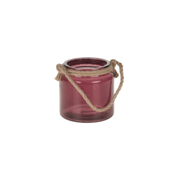 VIDRE AMB CORDA 10x10cm Vermell