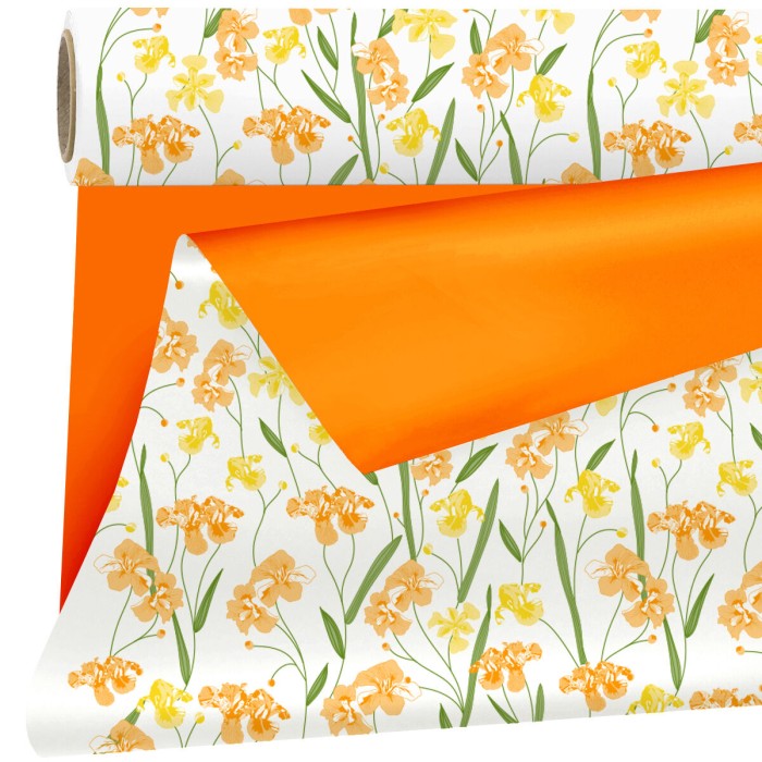 BOBINA DUO MAT 80cm AUBE FLORS-TARONJA 0,79x25mt 