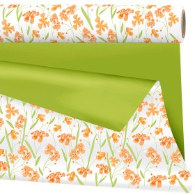 BOBINA DUO MAT 80cm AUBE FLORS-VERD 0,79x25mt 