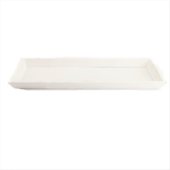 SAFATA FUSTA RECTANGULAR 30x9x6cm blanc rentat