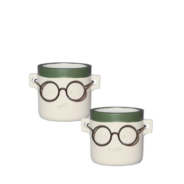CERAMICA HARRY ULLERES VERD D7,5xH7cm 2MIX