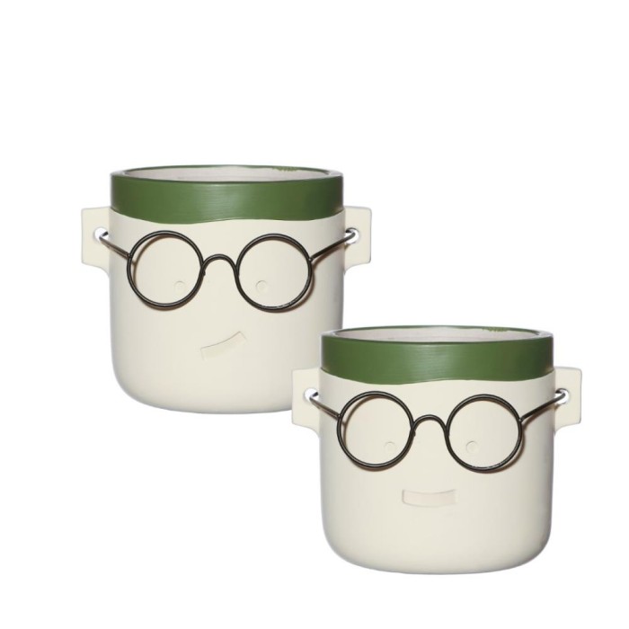 CERAMICA HARRY ULLERES VERD D10xH10cm 2MIX