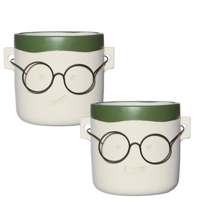 CERAMICA HARRY ULLERES VERD D12xH11,5cm 2MIX