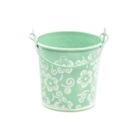 GALLEDA ZINC FLORS D7.5xH7cm VERD MENTA ES6