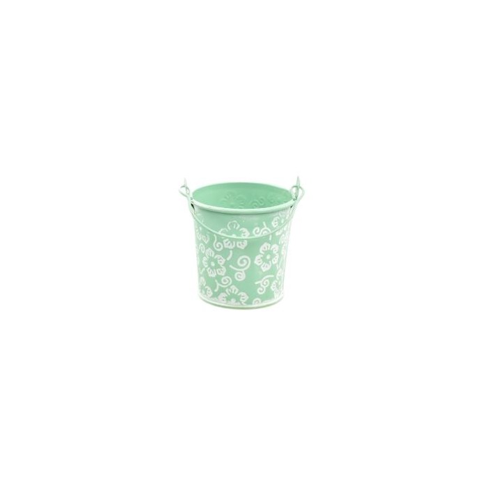 GALLEDA ZINC FLORS D7.5xH7cm VERD MENTA ES6