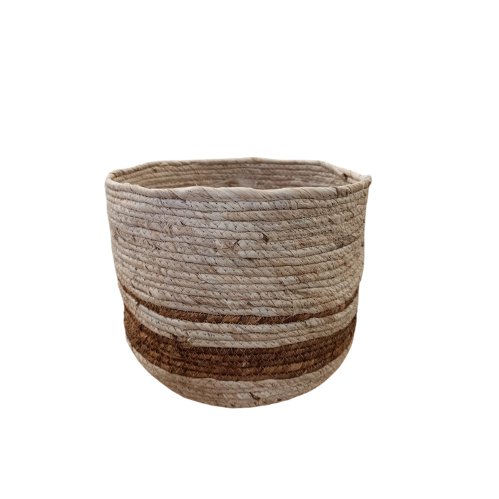CISTELLA BASE RATLLA MARRÓ D23XH25cm L
