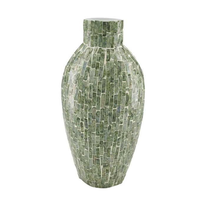 CERAMICA GERRO CAPIZ 16x10x31cm VERD NACARAT
